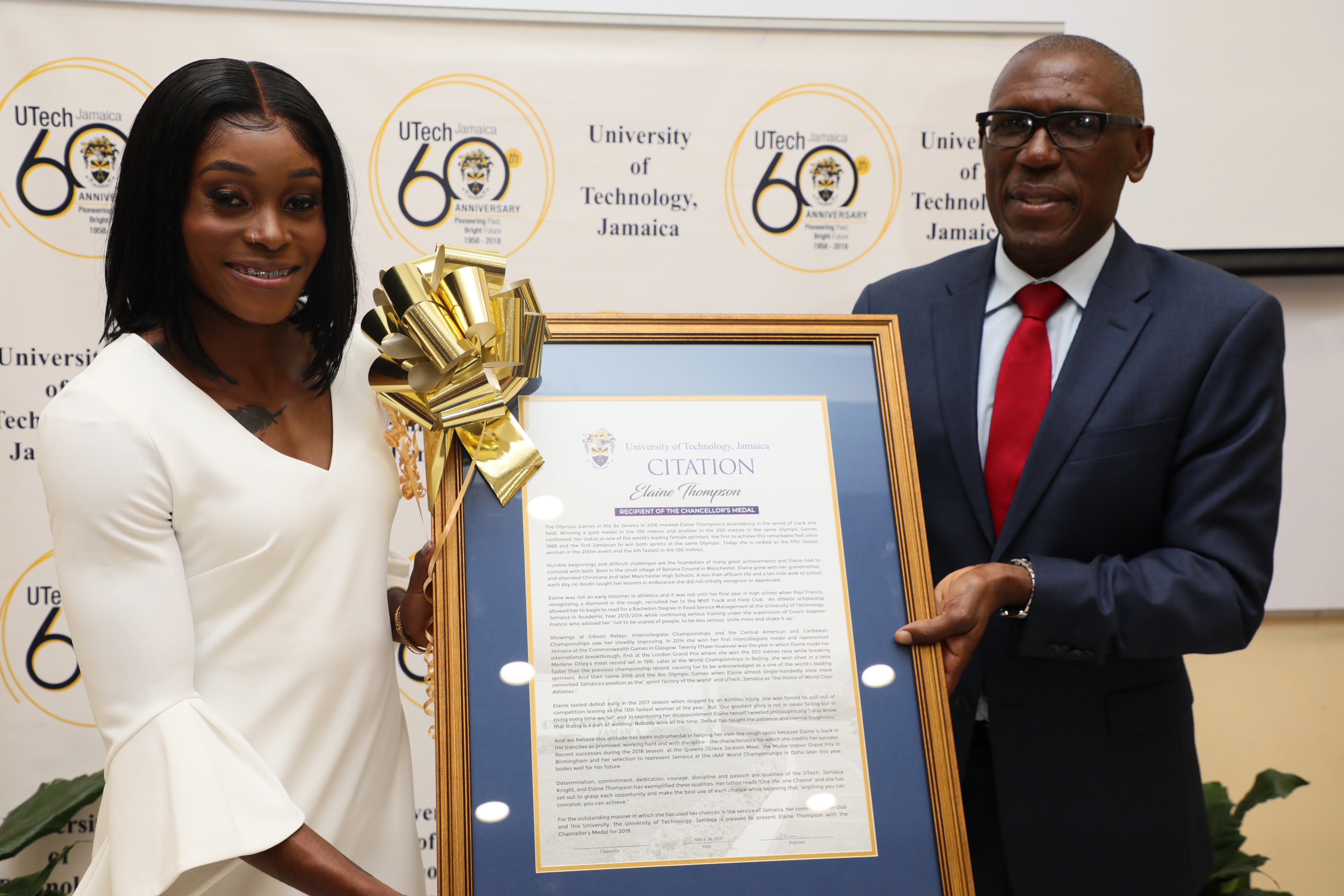 Olympian Elaine Thompson Awarded Chancellor’s Medal 